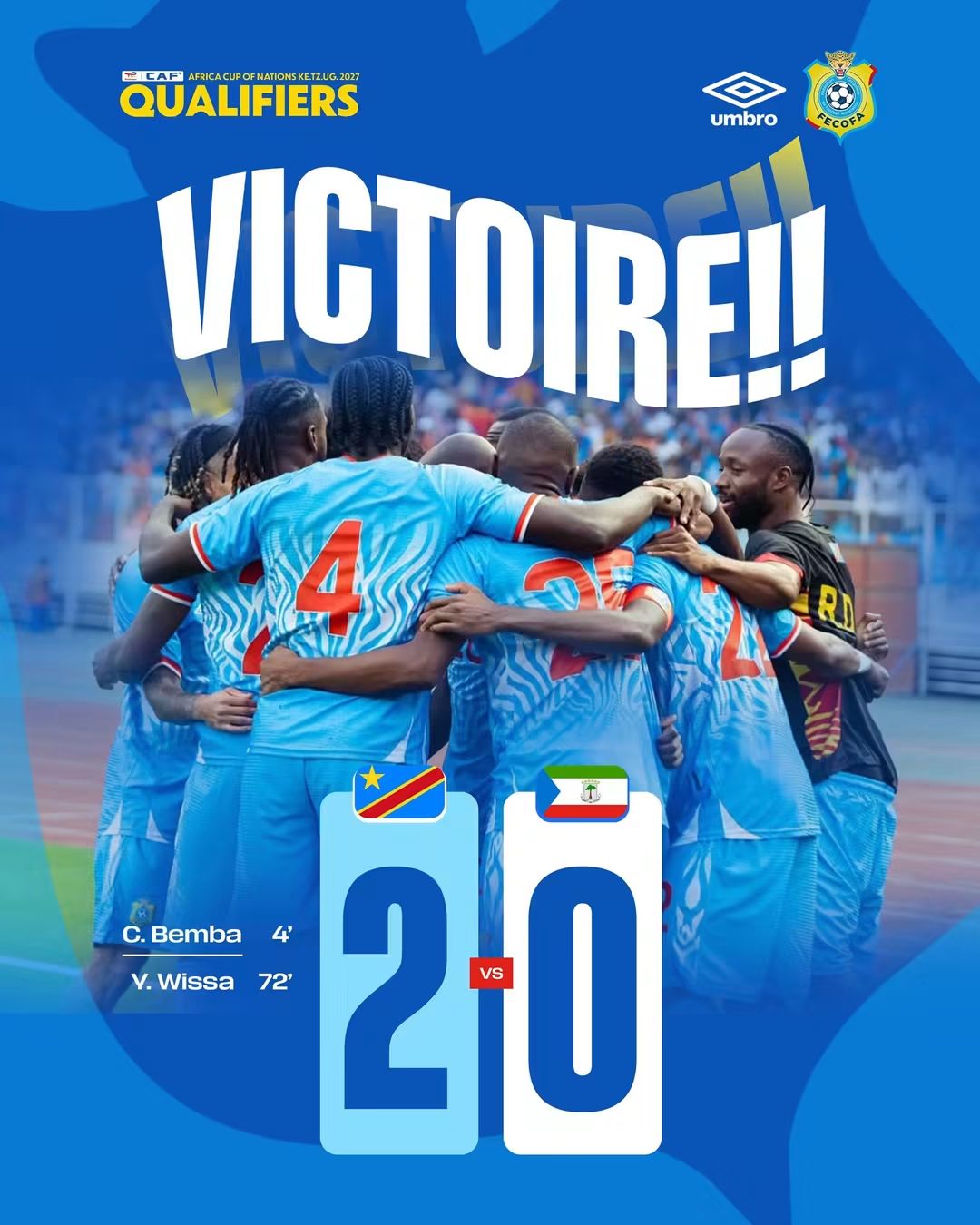 Élimination CAN 2027 : La RDC s'impose face à la Guinée Équatoriale (2-0)